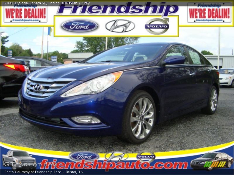 Indigo Blue Pearl / Gray 2011 Hyundai Sonata SE