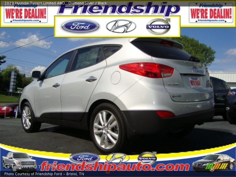 Diamond Silver / Black 2010 Hyundai Tucson Limited AWD