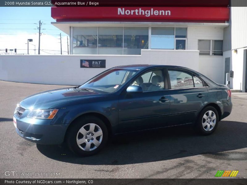 Aquamarine Blue / Beige 2008 Hyundai Sonata GLS