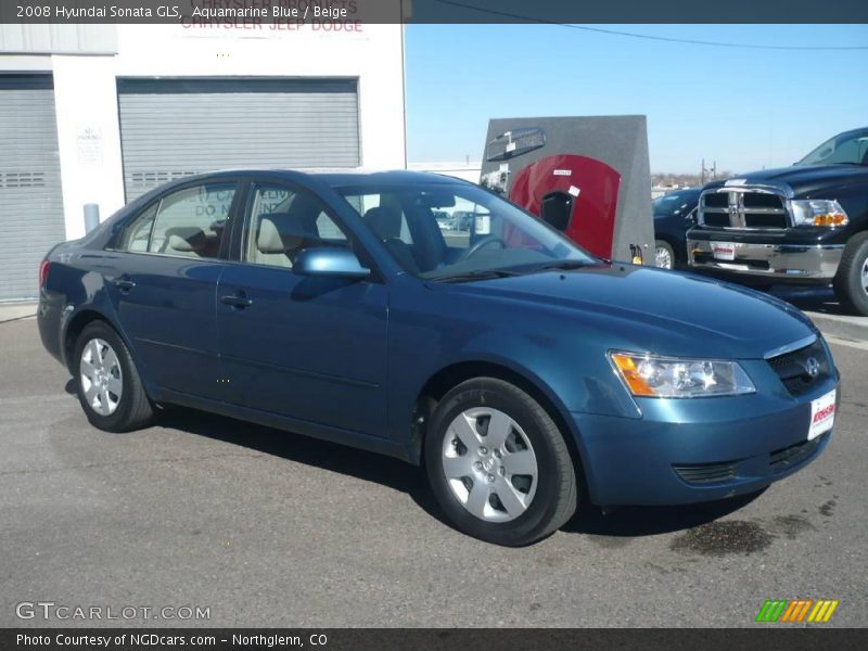 Aquamarine Blue / Beige 2008 Hyundai Sonata GLS