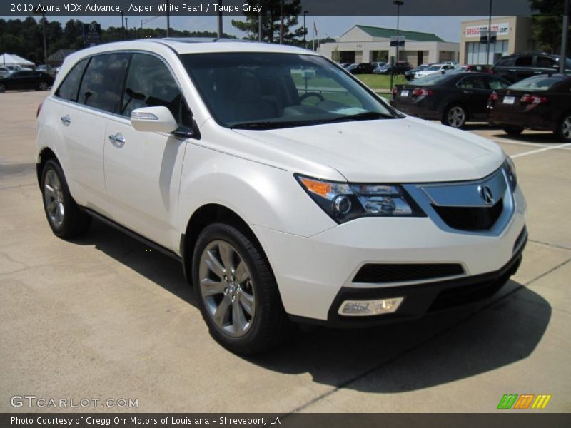 Aspen White Pearl / Taupe Gray 2010 Acura MDX Advance