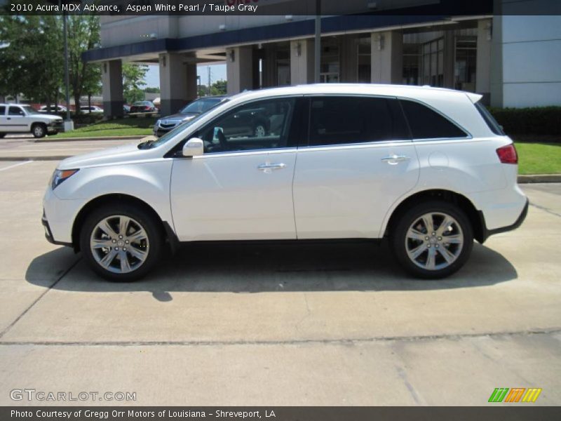 Aspen White Pearl / Taupe Gray 2010 Acura MDX Advance