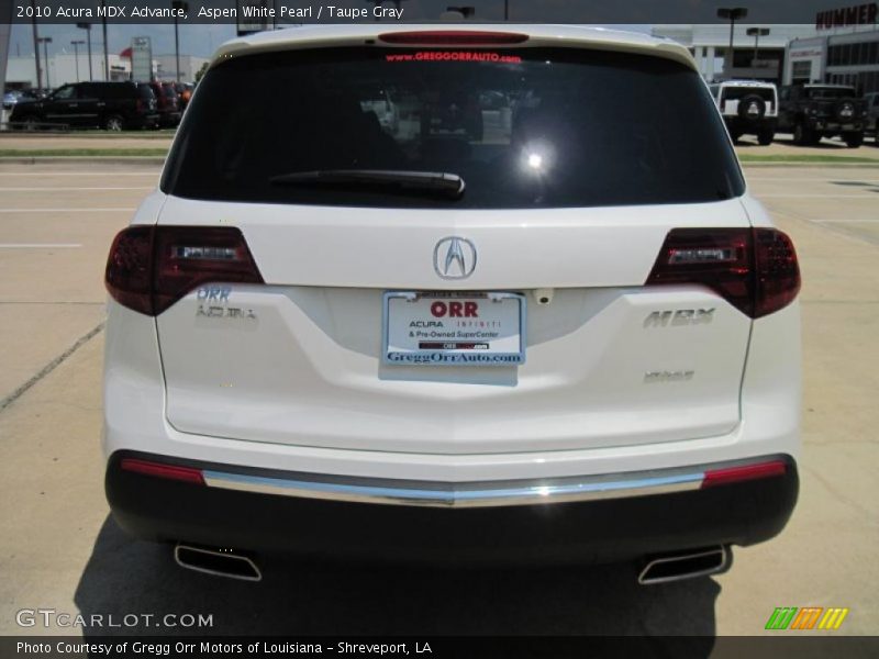 Aspen White Pearl / Taupe Gray 2010 Acura MDX Advance