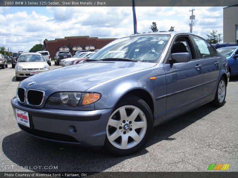 Steel Blue Metallic / Black 2003 BMW 3 Series 325i Sedan
