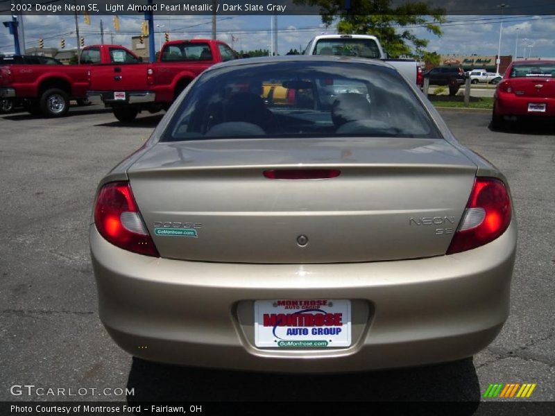 Light Almond Pearl Metallic / Dark Slate Gray 2002 Dodge Neon SE