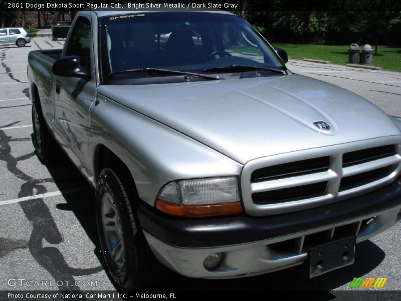 Bright Silver Metallic / Dark Slate Gray 2001 Dodge Dakota Sport Regular Cab