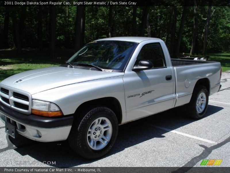 Bright Silver Metallic / Dark Slate Gray 2001 Dodge Dakota Sport Regular Cab
