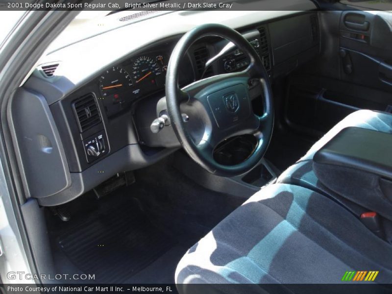 Bright Silver Metallic / Dark Slate Gray 2001 Dodge Dakota Sport Regular Cab