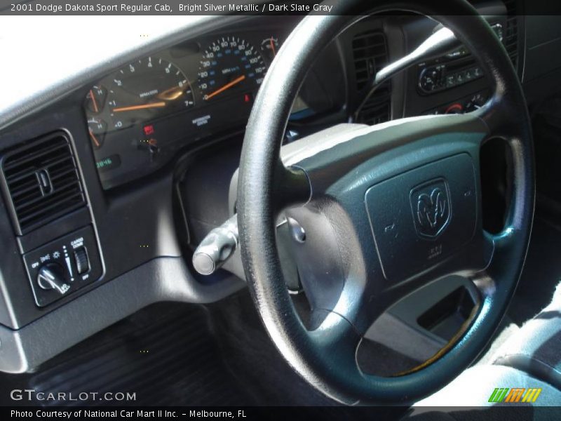Bright Silver Metallic / Dark Slate Gray 2001 Dodge Dakota Sport Regular Cab