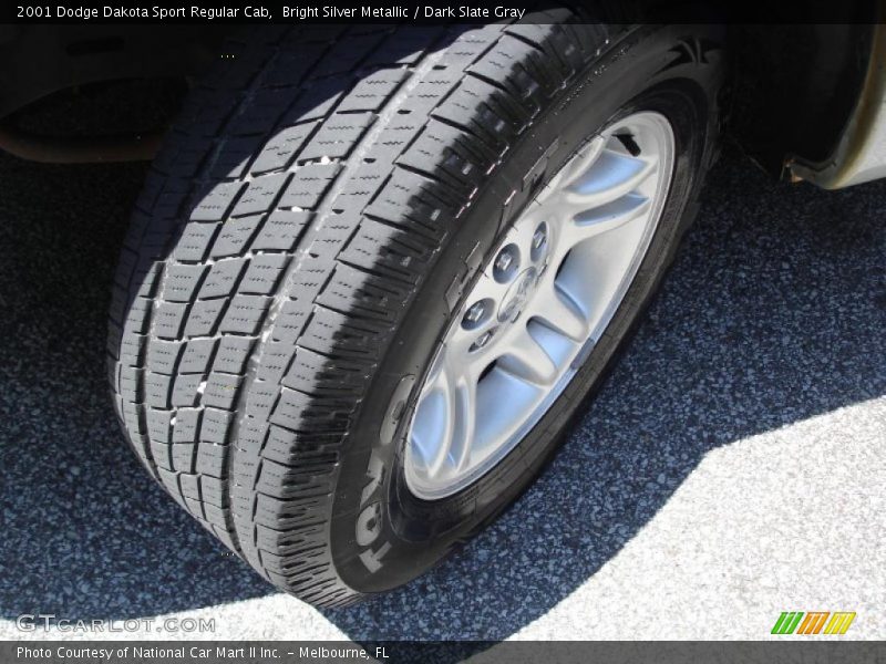 Bright Silver Metallic / Dark Slate Gray 2001 Dodge Dakota Sport Regular Cab