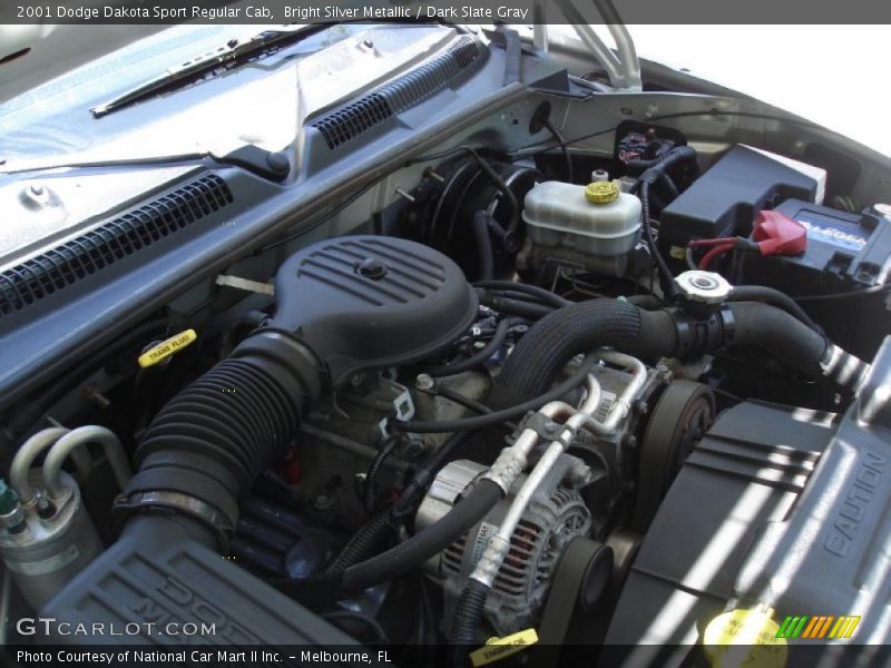 Bright Silver Metallic / Dark Slate Gray 2001 Dodge Dakota Sport Regular Cab