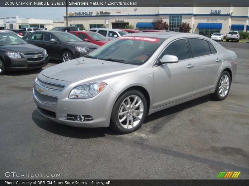 Silverstone Metallic / Ebony/Brick Red 2008 Chevrolet Malibu LTZ Sedan