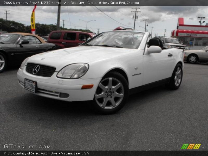 Glacier White / Salsa Red/Charcoal 2000 Mercedes-Benz SLK 230 Kompressor Roadster
