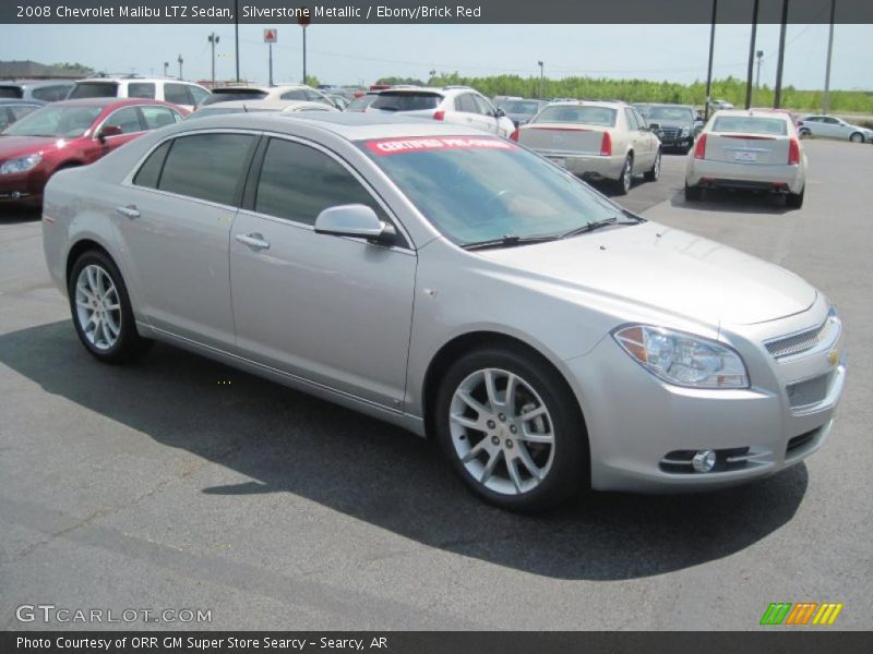 Silverstone Metallic / Ebony/Brick Red 2008 Chevrolet Malibu LTZ Sedan