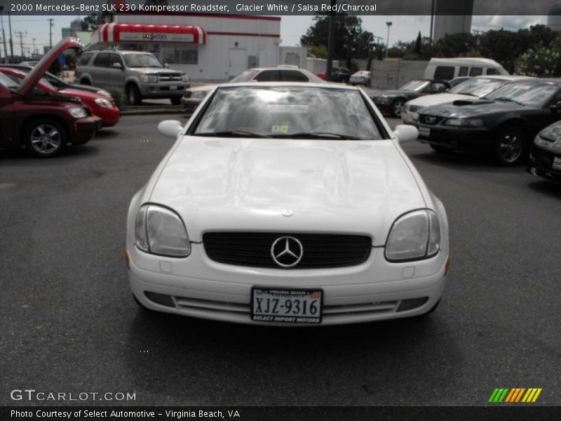 Glacier White / Salsa Red/Charcoal 2000 Mercedes-Benz SLK 230 Kompressor Roadster