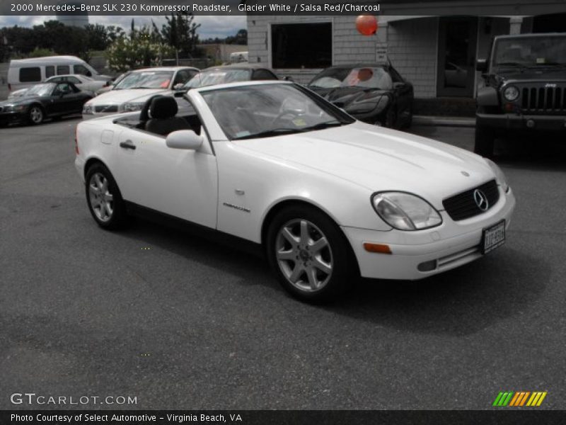Glacier White / Salsa Red/Charcoal 2000 Mercedes-Benz SLK 230 Kompressor Roadster
