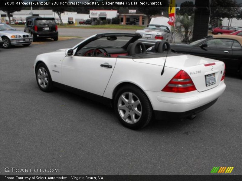 Glacier White / Salsa Red/Charcoal 2000 Mercedes-Benz SLK 230 Kompressor Roadster