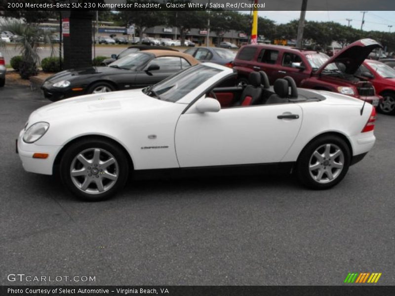 Glacier White / Salsa Red/Charcoal 2000 Mercedes-Benz SLK 230 Kompressor Roadster