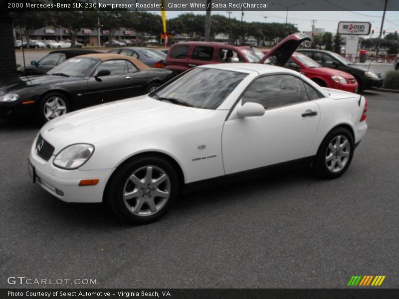 Glacier White / Salsa Red/Charcoal 2000 Mercedes-Benz SLK 230 Kompressor Roadster