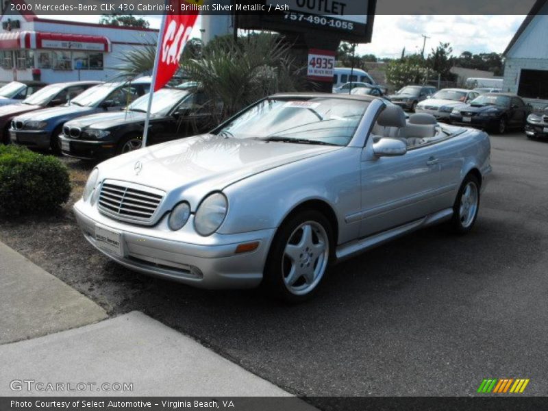 Brilliant Silver Metallic / Ash 2000 Mercedes-Benz CLK 430 Cabriolet
