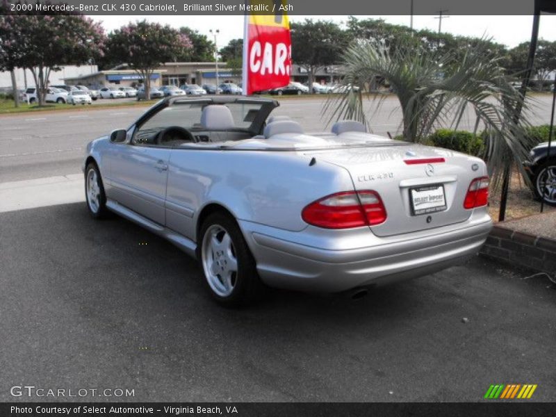Brilliant Silver Metallic / Ash 2000 Mercedes-Benz CLK 430 Cabriolet