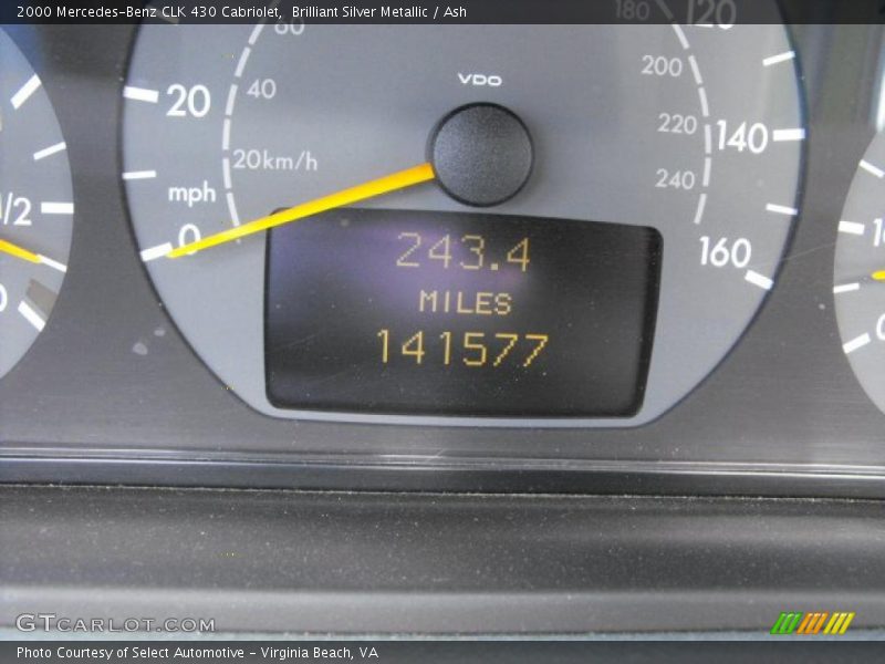Brilliant Silver Metallic / Ash 2000 Mercedes-Benz CLK 430 Cabriolet