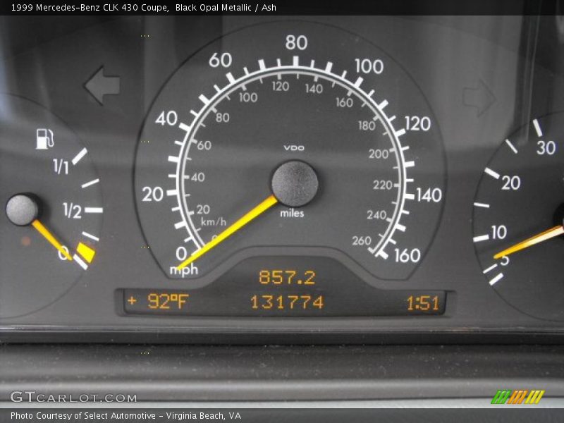 Black Opal Metallic / Ash 1999 Mercedes-Benz CLK 430 Coupe