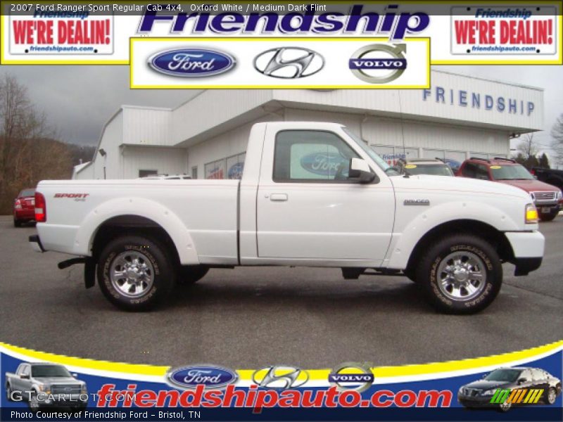 Oxford White / Medium Dark Flint 2007 Ford Ranger Sport Regular Cab 4x4