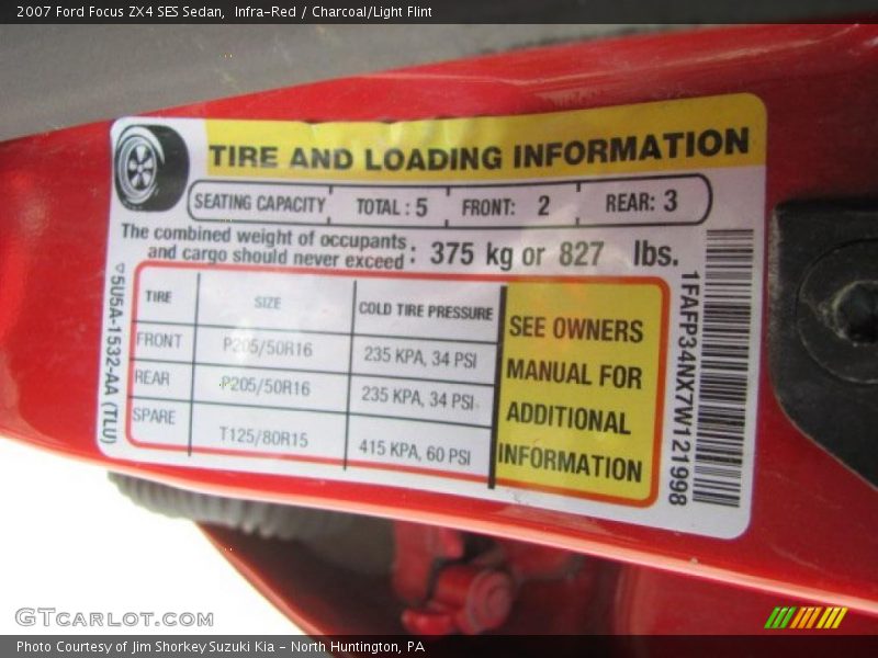 Infra-Red / Charcoal/Light Flint 2007 Ford Focus ZX4 SES Sedan