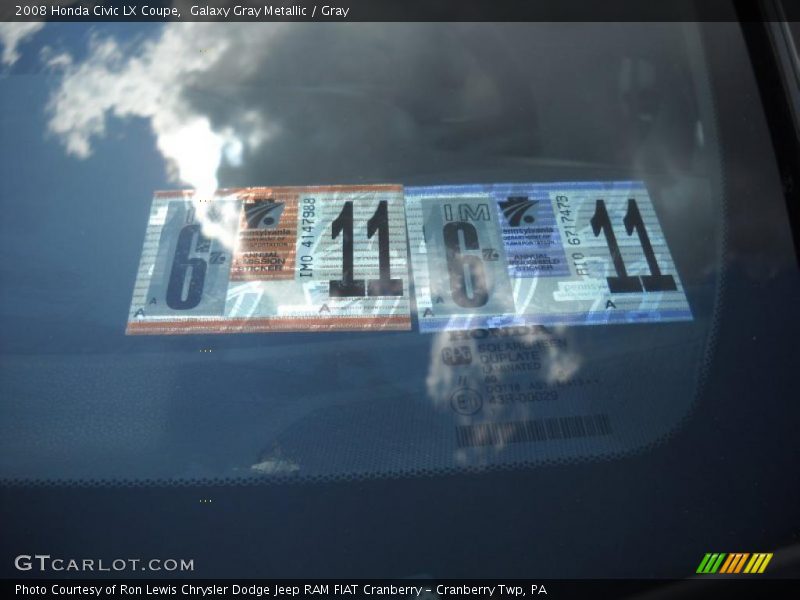 Galaxy Gray Metallic / Gray 2008 Honda Civic LX Coupe