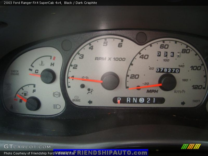 Black / Dark Graphite 2003 Ford Ranger FX4 SuperCab 4x4