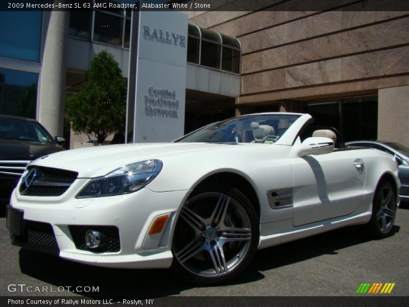 Alabaster White / Stone 2009 Mercedes-Benz SL 63 AMG Roadster
