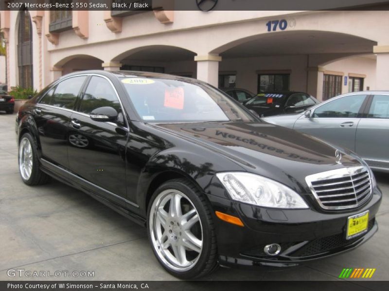 Black / Black 2007 Mercedes-Benz S 550 Sedan