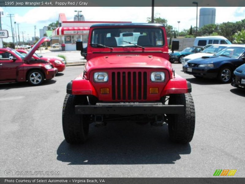 Poppy Red / Gray 1995 Jeep Wrangler S 4x4