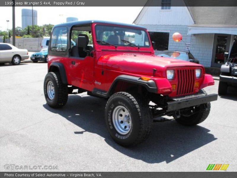 Poppy Red / Gray 1995 Jeep Wrangler S 4x4