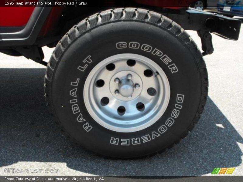Poppy Red / Gray 1995 Jeep Wrangler S 4x4
