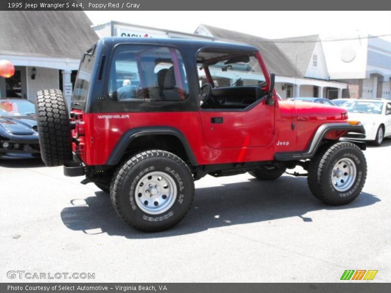 Poppy Red / Gray 1995 Jeep Wrangler S 4x4