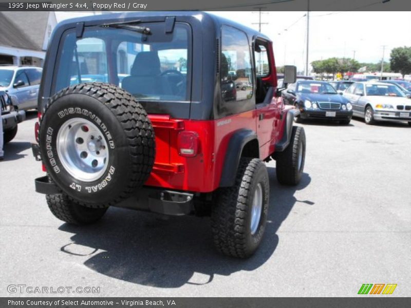 Poppy Red / Gray 1995 Jeep Wrangler S 4x4