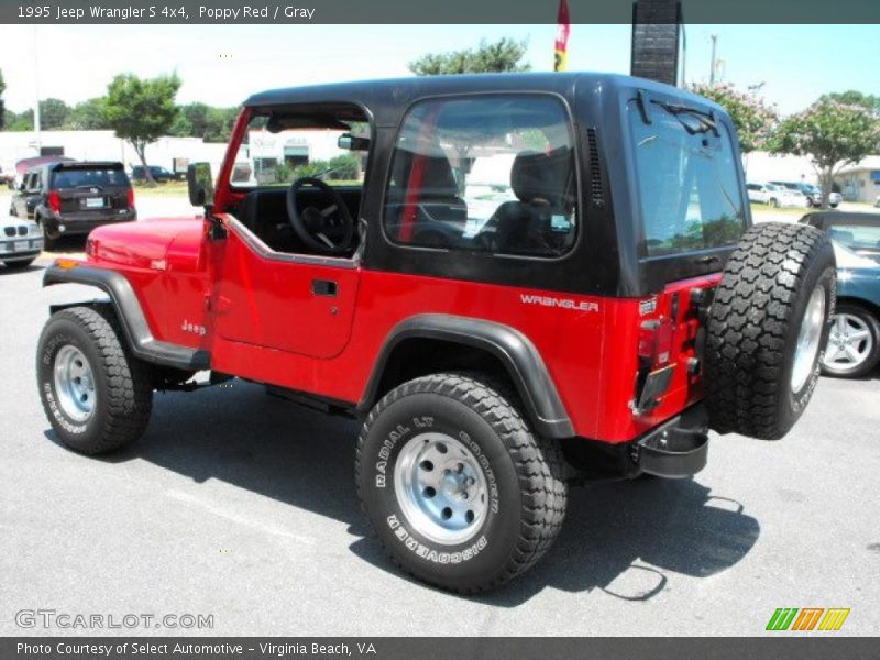 Poppy Red / Gray 1995 Jeep Wrangler S 4x4
