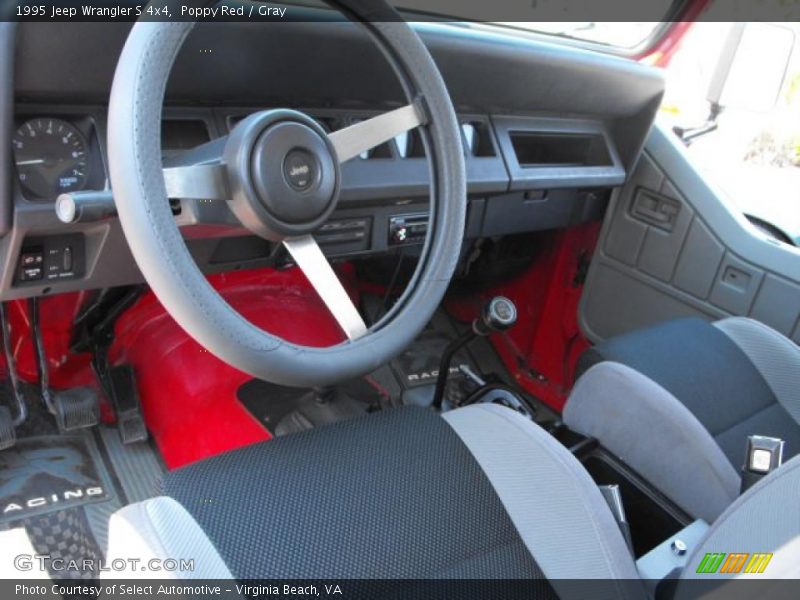 Poppy Red / Gray 1995 Jeep Wrangler S 4x4
