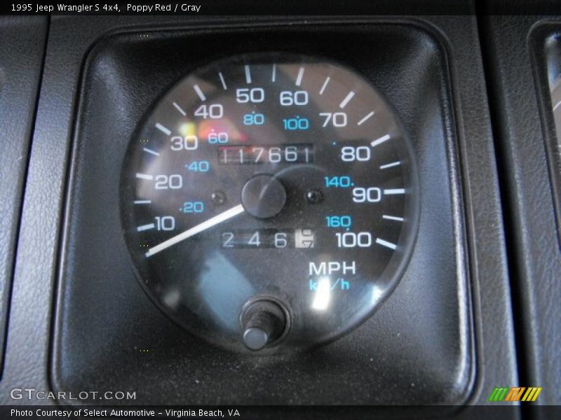 Poppy Red / Gray 1995 Jeep Wrangler S 4x4