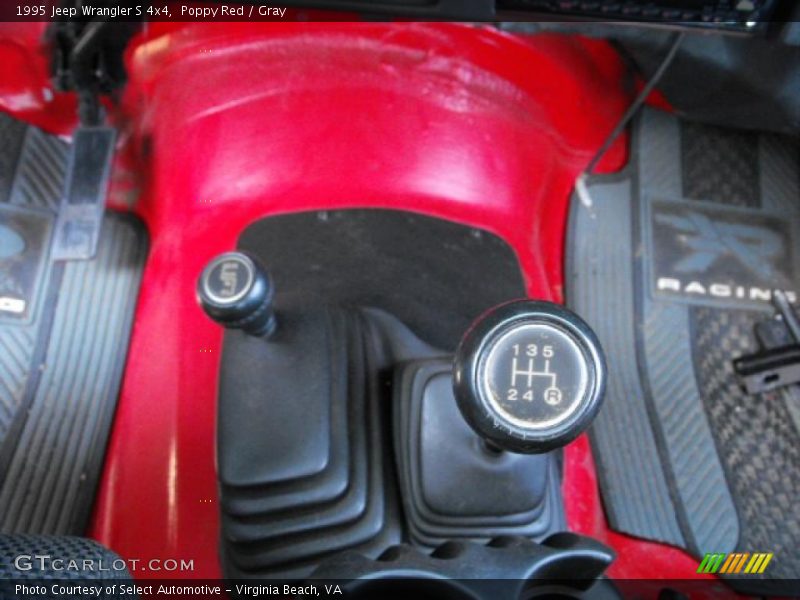 Poppy Red / Gray 1995 Jeep Wrangler S 4x4