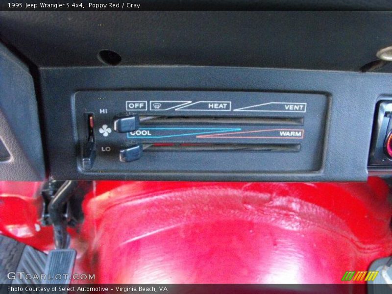 Poppy Red / Gray 1995 Jeep Wrangler S 4x4