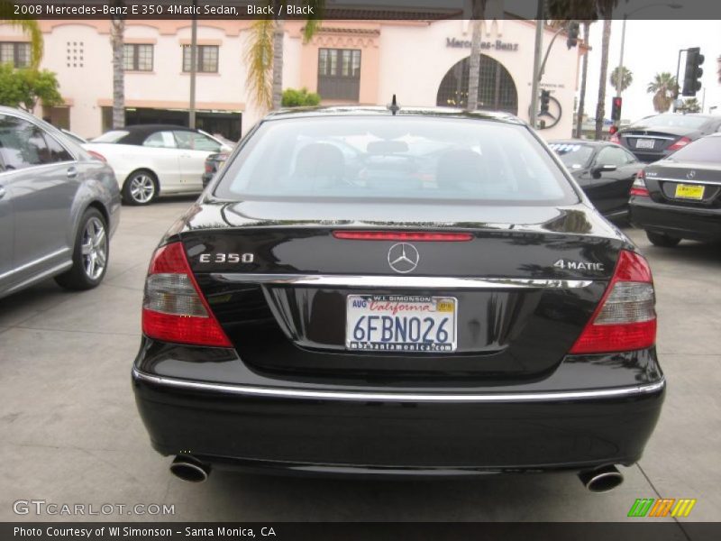 Black / Black 2008 Mercedes-Benz E 350 4Matic Sedan