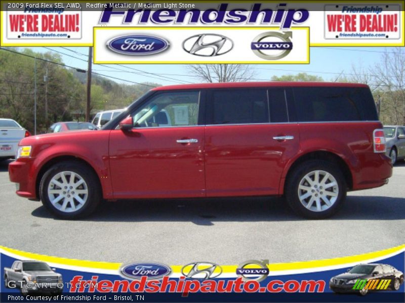Redfire Metallic / Medium Light Stone 2009 Ford Flex SEL AWD