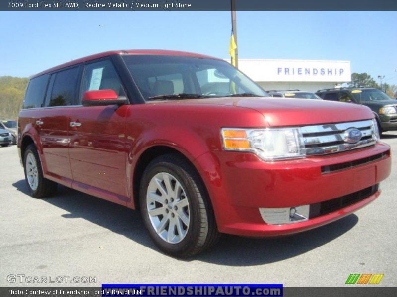 Redfire Metallic / Medium Light Stone 2009 Ford Flex SEL AWD