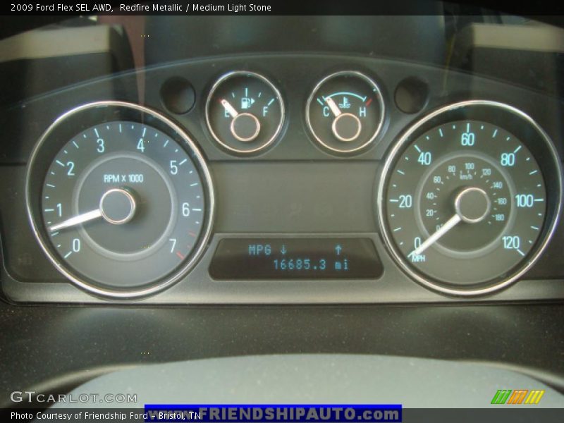 Redfire Metallic / Medium Light Stone 2009 Ford Flex SEL AWD