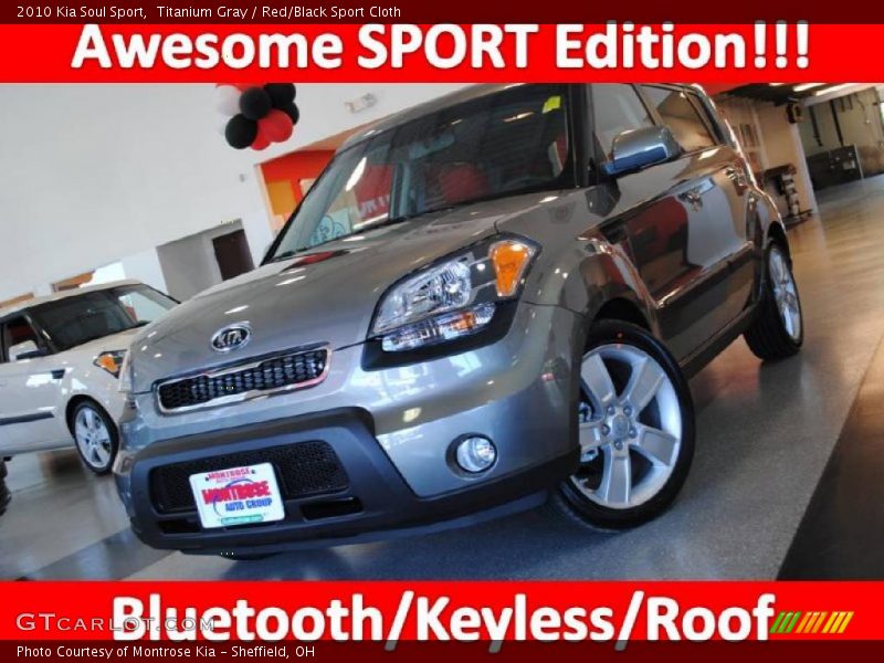 Titanium Gray / Red/Black Sport Cloth 2010 Kia Soul Sport