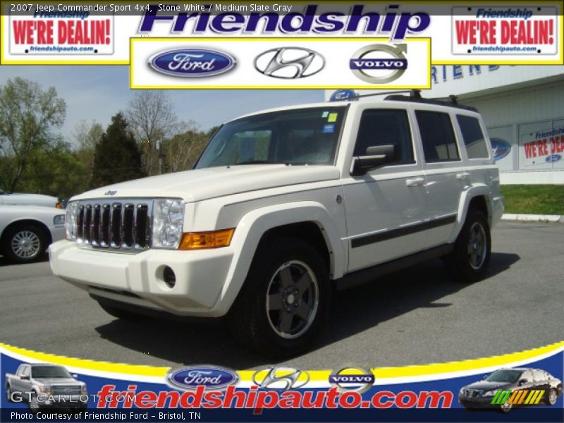 Stone White / Medium Slate Gray 2007 Jeep Commander Sport 4x4