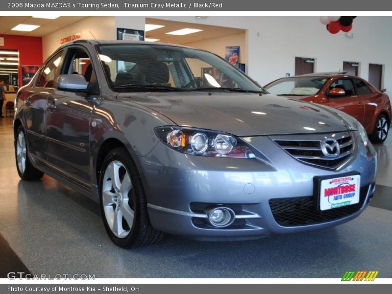 Titanium Gray Metallic / Black/Red 2006 Mazda MAZDA3 s Touring Sedan